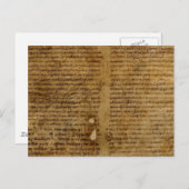 Parchment text with antique writing, old paper postkarte (Vorne/Hinten)