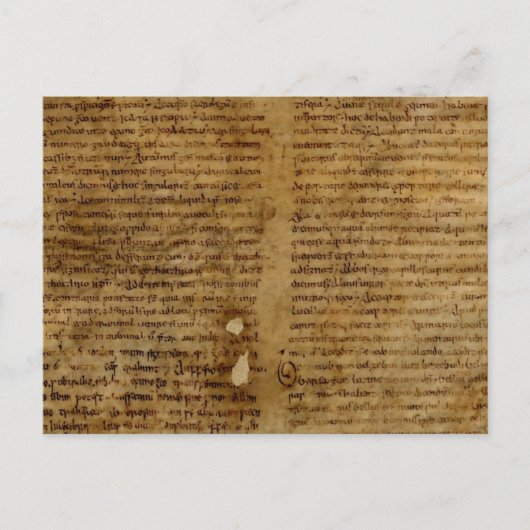 Parchment text with antique writing, old paper postkarte (Vorderseite)