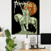 PARCIFAL AUF ANFRAGE VON HOLY GRAIL Schwarz-weiß R Poster (Heimbüro)