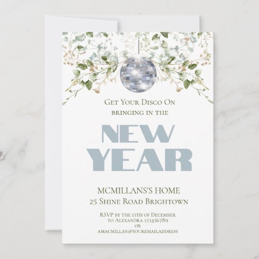 Parco Civico-Ciani Ball Silvester Elegantes Party Einladung (Vorderseite)