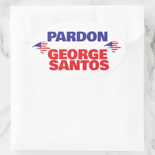PARDON GEORGE SANTOS punishment too harsh free him Ovaler Aufkleber (Tasche)