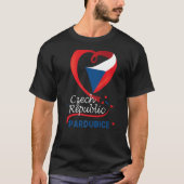 Pardubice Tschechien Herzenflagge Lötüberzug T-Shirt (Vorderseite)