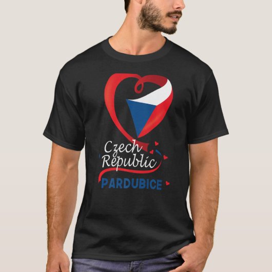 Pardubice Tschechien Herzenflagge Lötüberzug T-Shirt (Vorderseite)