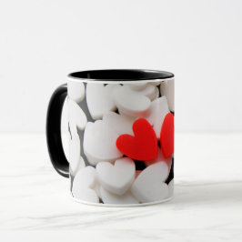 Pareja de corazones enamorados tasse