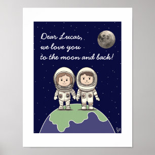 Parent Astronauten mit gedämpften Farben 2 von Jo Poster