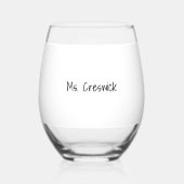 “Parent Emails & Pinot” Funny Personalized Teacher Weinglas Ohne Stiel (Rückseite)