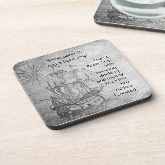 Parentage Pirate Quote Schiff Getränkeuntersetzer (Linke Seite)