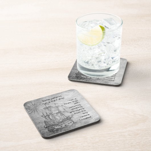 Parentage Pirate Quote Schiff Getränkeuntersetzer (Rechte Seite)