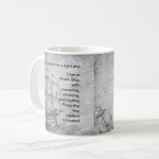 Parentage Pirate Quote Schiff Kaffeetasse (Vorderseite Links)