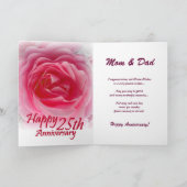 PARENTS - 25th Wedding Anniversary with Pink Rose Karte (Innenseite)