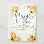 Parents Bee Summer Honey Floral Coed Baby Shower Einladung (Vorderseite)