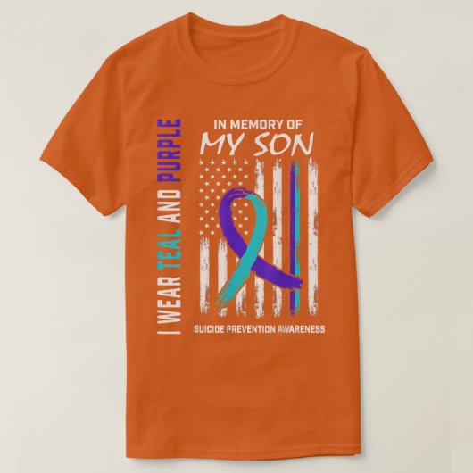 Parents In Memory Of Son Suicide Awareness Prevent T-Shirt (Design vorne)