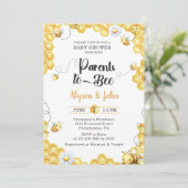 Parents To Bee Baby Shower Invitation Einladung (Stehend Vorderseite)