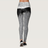 Parero Skirt Silver Glitzer Funkelnd Glam Schwarz Leggings (Rückseite)