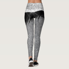 Parero Skirt Silver Glitzer Funkelnd Glam Schwarz Leggings