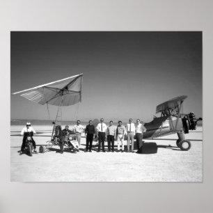 Paresev 1-A and Tow Plane with Crew and Pilot Poster