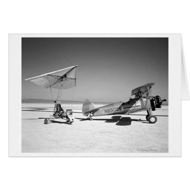 Paresev 1-A auf Lakebé mit Tow-Flugzeug (Vorderseite (Horizontal))