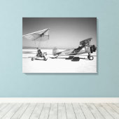 Paresev 1-A auf Lakebé mit Tow-Flugzeug Leinwanddruck (Insitu (Holzboden))