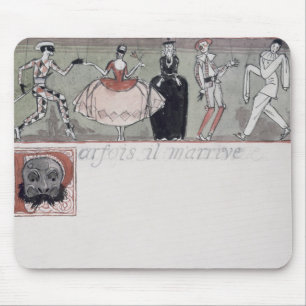 "Parfois IL m'arrive" (Tinte und w/c auf Papier) Mousepad