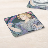 Parfüm, Alphonse Mucha Rechteckiger Pappuntersetzer (angewinkelt)