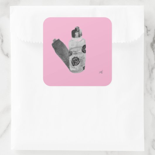 Parfum D'eau Quadratischer Aufkleber (Tasche)