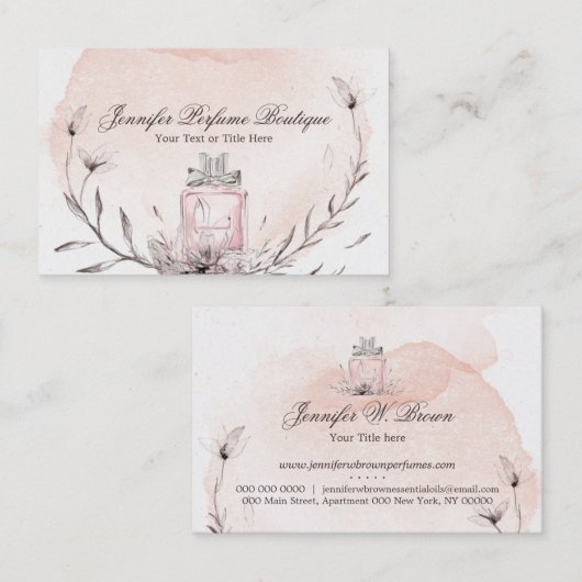 Parfüm Duft Essential Oils Signature-Skript Visitenkarte (Vorne/Hinten)