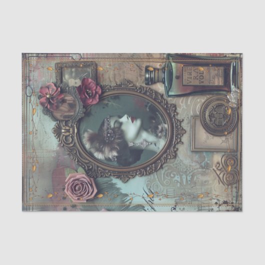 Parfüm Flapper Girl Art Deco Seidenpapier (Vorderseite)