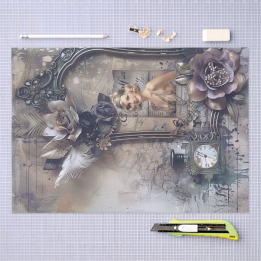 Parfüm Flapper Girl Art Deco Seidenpapier (Handwerk)