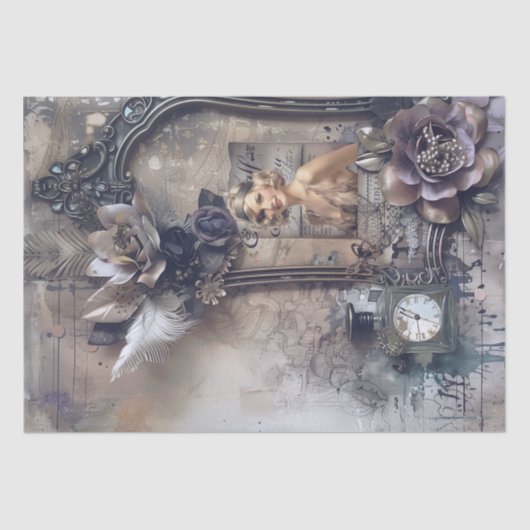 Parfüm Flapper Girl Art Deco Seidenpapier (Vorderseite)