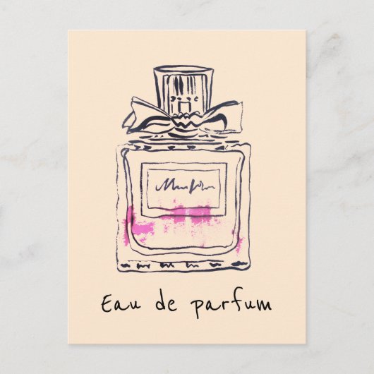 Parfum Flasche Mode Aquarell Eau de Parfum Postkarte (Vorderseite)