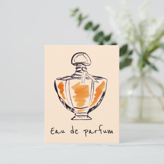 Parfum Flasche Mode Aquarell Eau de parfum Postkarte (Stehend Vorderseite)