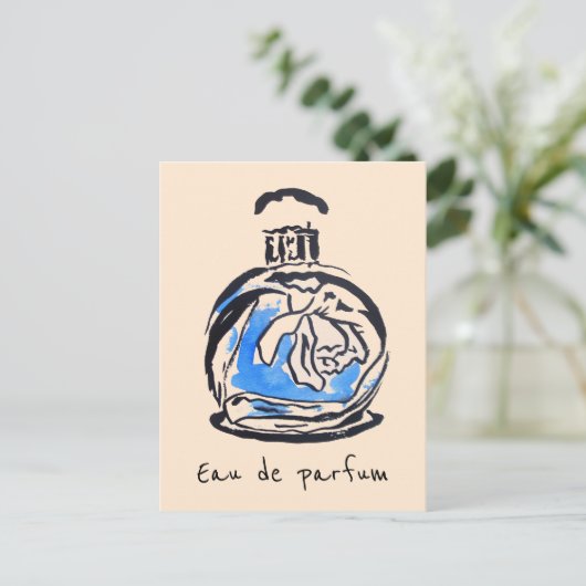Parfum Flasche Mode Aquarell Eau de Parfum Postkarte (Stehend Vorderseite)