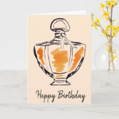 Parfüm Flasche Mode Aquarell Geburtstag Karte (Gelbe Blume)