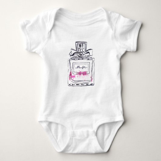 Parfüm Flasche Mode Aquarell Illustration Baby Strampler (Vorderseite)