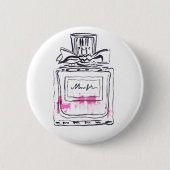Parfüm Flasche Mode Aquarell Illustration Button (Vorderseite)