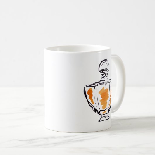 Parfüm Flasche Mode Aquarell Illustration Kaffeetasse (VorderseiteRechts)