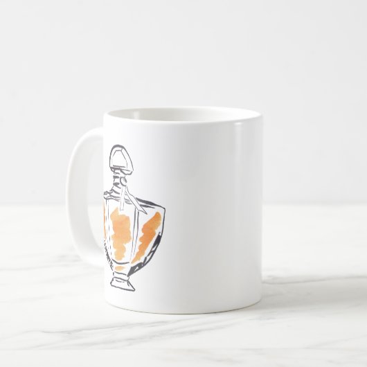 Parfüm Flasche Mode Aquarell Illustration Kaffeetasse (Vorderseite Links)