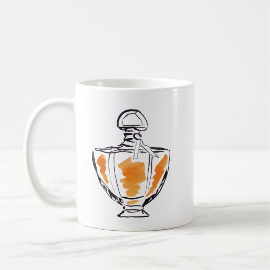 Parfüm Flasche Mode Aquarell Illustration Kaffeetasse (Links)