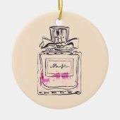 Parfüm Flasche Mode Aquarell Illustration Keramik Ornament (Vorne)