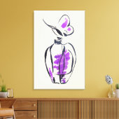 Parfüm Flasche Mode Aquarell Illustration Leinwanddruck (Insitu (Wohnzimmer))