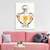 Parfüm Flasche Mode Aquarell Illustration Leinwanddruck (Insitu (Wohnzimmer))