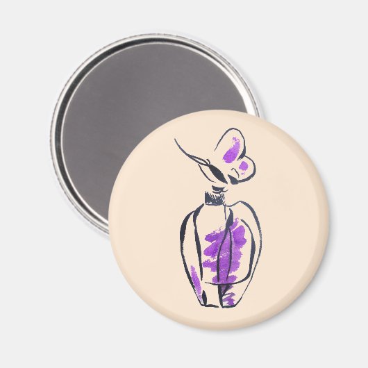 Parfüm Flasche Mode Aquarell Illustration Magnet (Vorderseite/Rückseite)