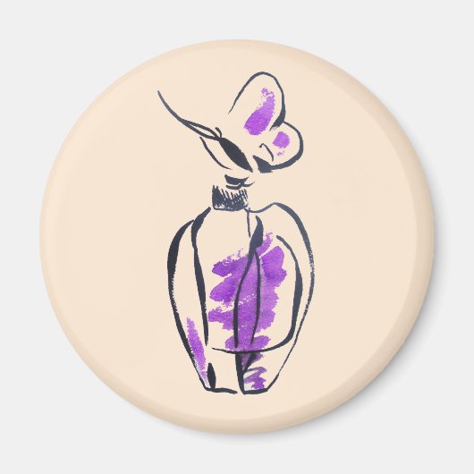 Parfüm Flasche Mode Aquarell Illustration Magnet (Vorne)