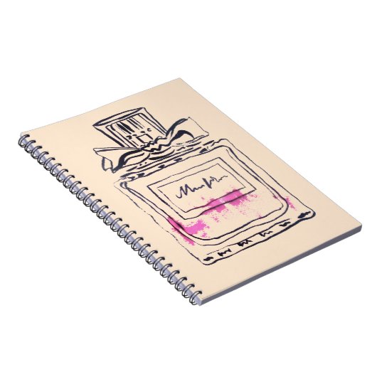 Parfüm Flasche Mode Aquarell Illustration Notizblock (Rechte Seite)