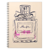 Parfüm Flasche Mode Aquarell Illustration Notizblock (Vorderseite)