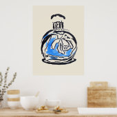 Parfüm Flasche Mode Aquarell Illustration Poster (Küche)