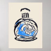 Parfüm Flasche Mode Aquarell Illustration Poster (Vorne)