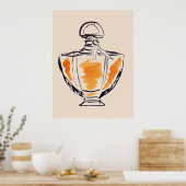Parfüm Flasche Mode Aquarell Illustration Poster (Küche)