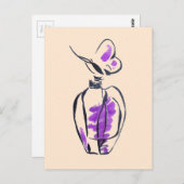 Parfüm Flasche Mode Aquarell Illustration Postkarte (Vorne/Hinten)