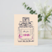 Parfüm Flasche Mode Aquarell Illustration Postkarte (Stehend Vorderseite)